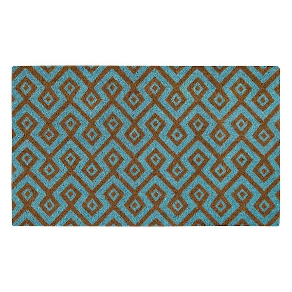 Aqua Square 18 In. X 30 In. Coir Door Mat